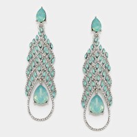 Pacific Opal Teardrop Tiered CZ Earrings